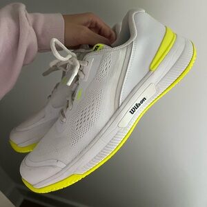 Wilson Women’s White and Yellow Tennis Shoes